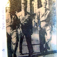 Robert in 1943 with military buddies, Peri and Nolan, in Shreseport, LA.